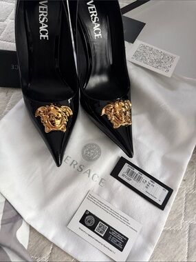Versace Black and Gold Stiletto Heels
Authentic!